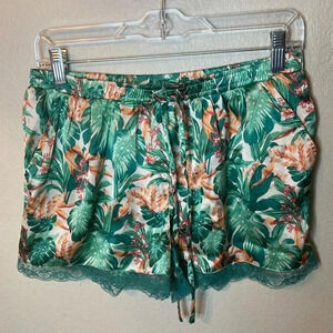 Tabitha Webb Satin Jungle Print Sleep Shorts Size Small